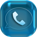 Blue button with telephone symbol VOIP