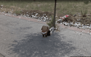 Google Street View photograph of women getting undressed