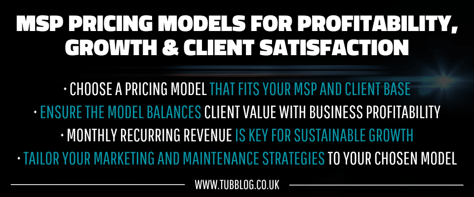 MSP Pricing Models for Profitability, Growth and Client Satisfaction